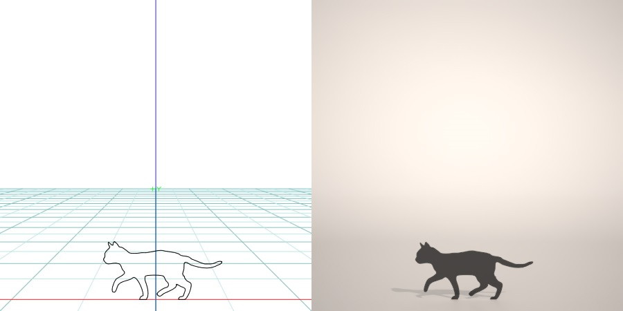 formZ 3D シルエット silhouette 動物 animal 猫 ねこ ネコ cat