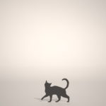 【シルエット】歩いている ネコ【formZ】 cat_0008