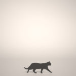 【シルエット】歩いている ネコ【formZ】 cat_0009