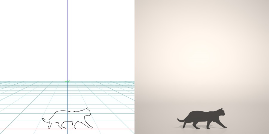 formZ 3D シルエット silhouette 動物 animal 猫 ねこ ネコ cat