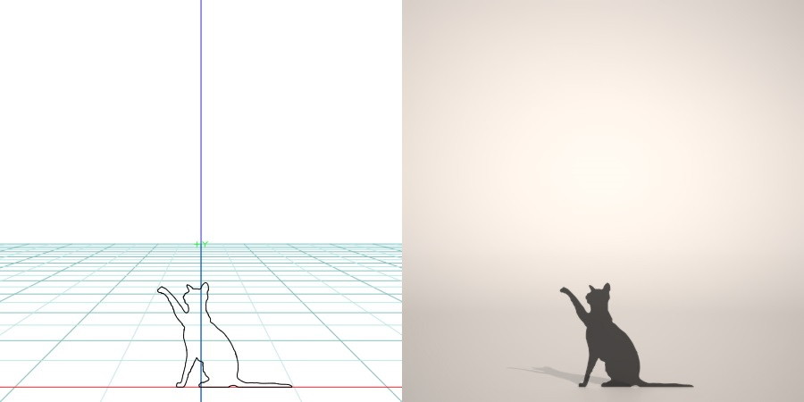 formZ 3D シルエット silhouette 動物 animal 猫 ねこ ネコ cat