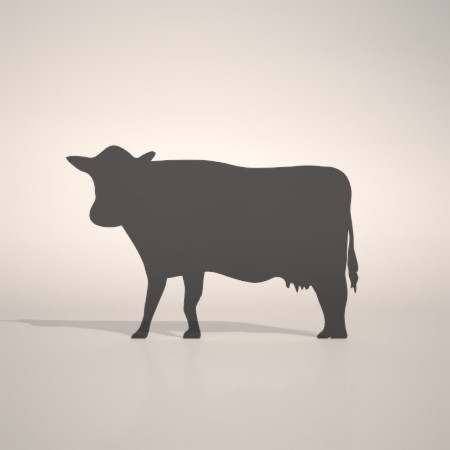 formZ 3D シルエット silhouette 動物 animal うし ウシ 牛 丑 ホルスタイン holstein