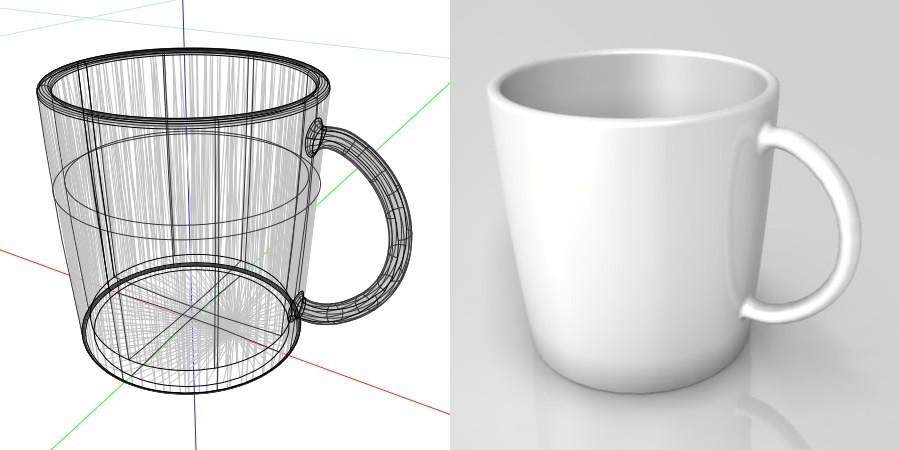 formZ 3D インテリア interior 食器 tableware cup マグカップ mug