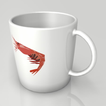 formZ 3D インテリア interior 食器 tableware cup マグカップ mug えび エビ 海老 shrimp