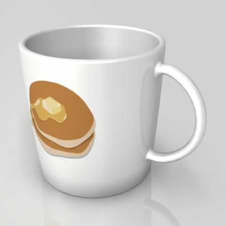formZ 3D インテリア interior 食器 tableware cup マグカップ mug ホットケーキ パンケーキ pancake