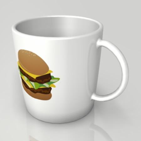 formZ 3D インテリア interior 食器 tableware cup マグカップ mug ハンバーガー hamburger