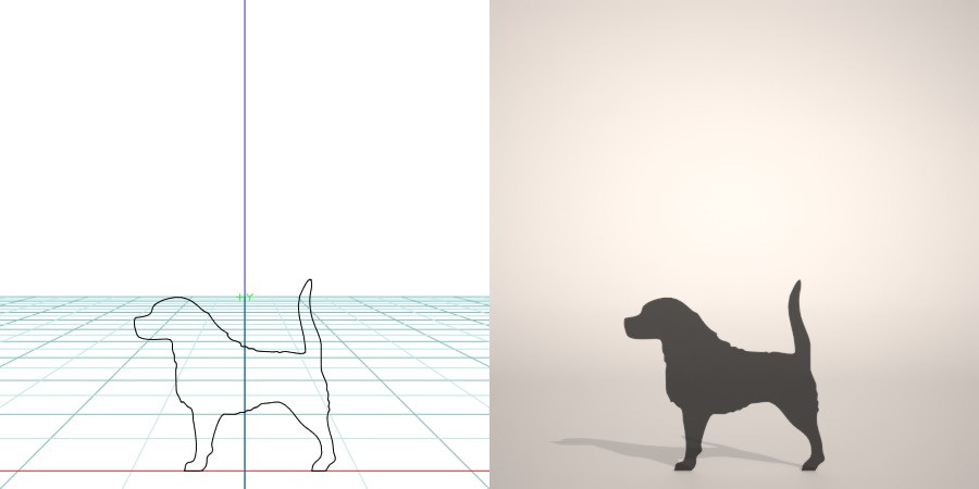 formZ 3D シルエット silhouette 動物 animal 犬 いぬ イヌ dog