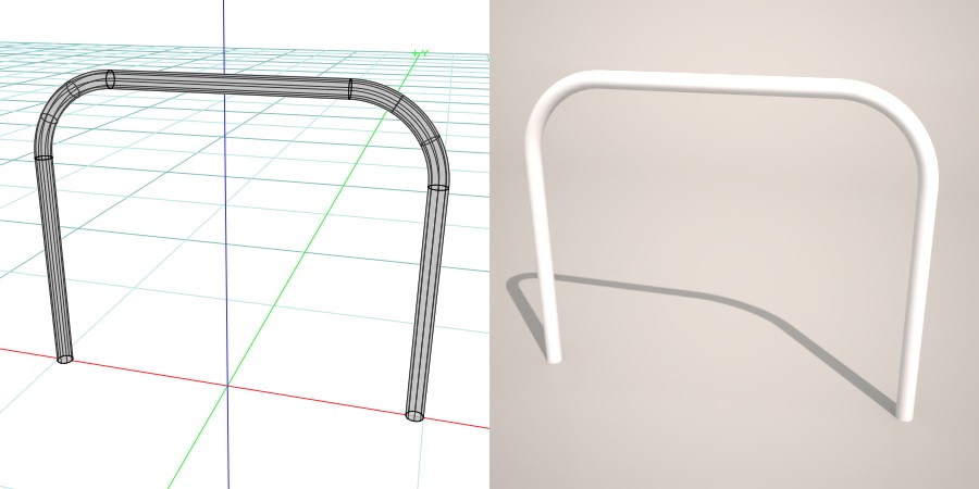 formZ 3D 道路 車両用防護柵 ガードフェンス ガードパイプ road guard pipe fence