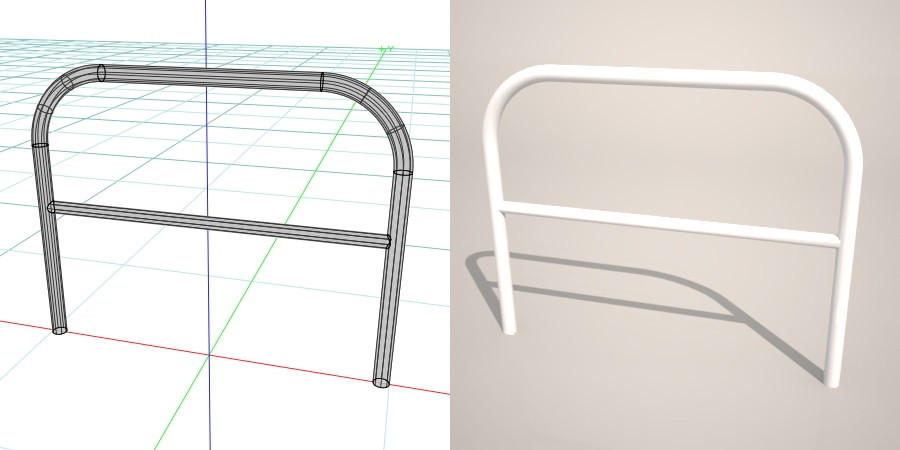 formZ 3D 道路 車両用防護柵 ガードフェンス ガードパイプ road guard pipe fence