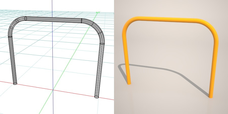 formZ 3D 道路 車両用防護柵 ガードフェンス ガードパイプ road guard pipe fence