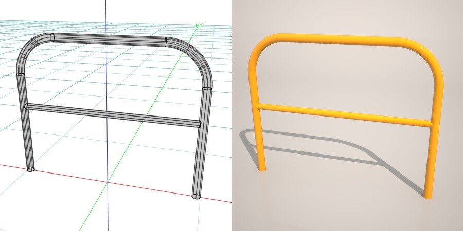 formZ 3D 道路 車両用防護柵 ガードフェンス ガードパイプ road guard pipe fence