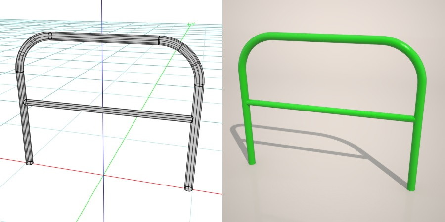 formZ 3D 道路 車両用防護柵 ガードフェンス ガードパイプ road guard pipe fence