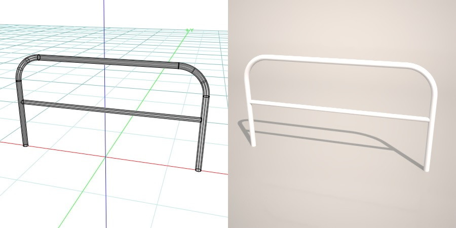 formZ 3D 道路 車両用防護柵 ガードフェンス ガードパイプ road guard pipe fence