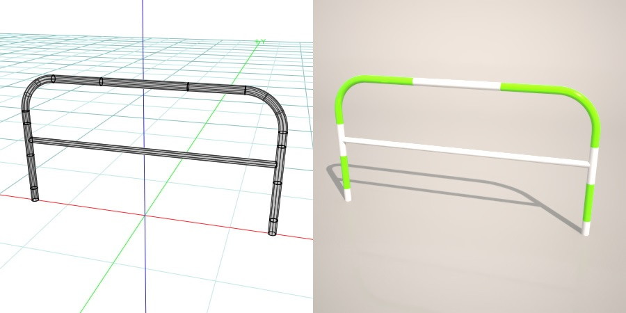 formZ 3D 道路 車両用防護柵 ガードフェンス ガードパイプ road guard pipe fence