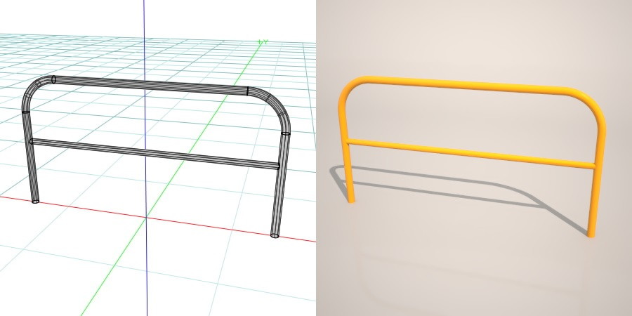 formZ 3D 道路 車両用防護柵 ガードフェンス ガードパイプ road guard pipe fence