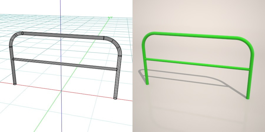 formZ 3D 道路 車両用防護柵 ガードフェンス ガードパイプ road guard pipe fence