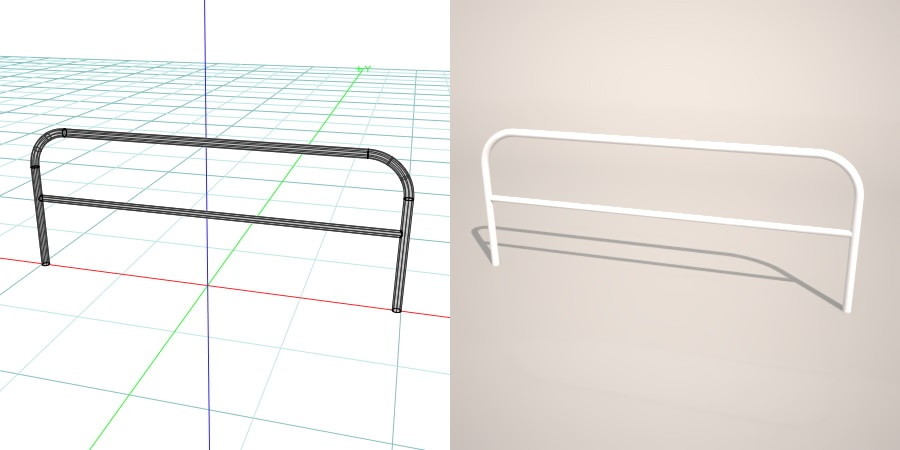 formZ 3D 道路 車両用防護柵 ガードフェンス ガードパイプ road guard pipe fence