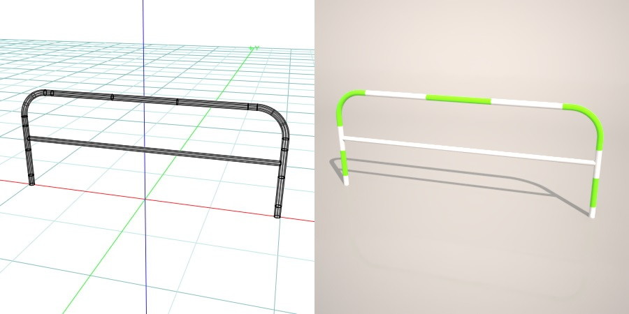 formZ 3D 道路 車両用防護柵 ガードフェンス ガードパイプ road guard pipe fence