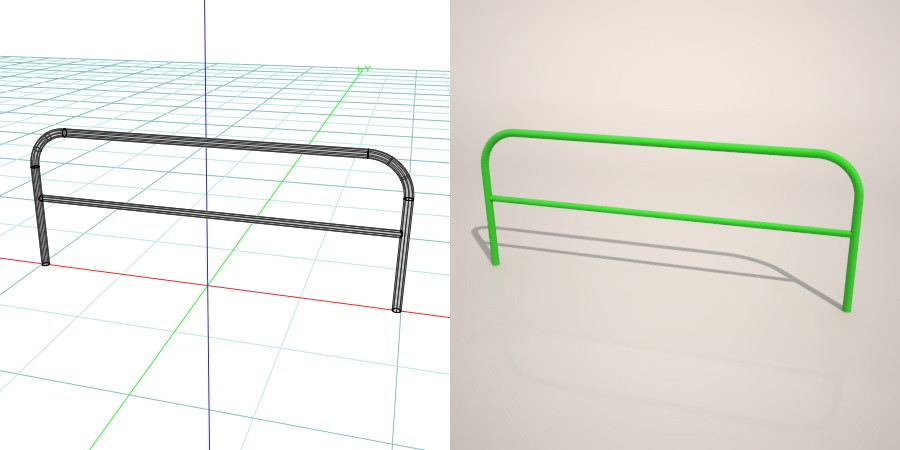 formZ 3D 道路 車両用防護柵 ガードフェンス ガードパイプ road guard pipe fence