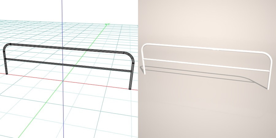 formZ 3D 道路 車両用防護柵 ガードフェンス ガードパイプ road guard pipe fence