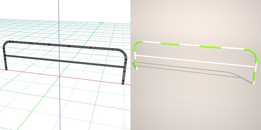 formZ 3D 道路 車両用防護柵 ガードフェンス ガードパイプ road guard pipe fence