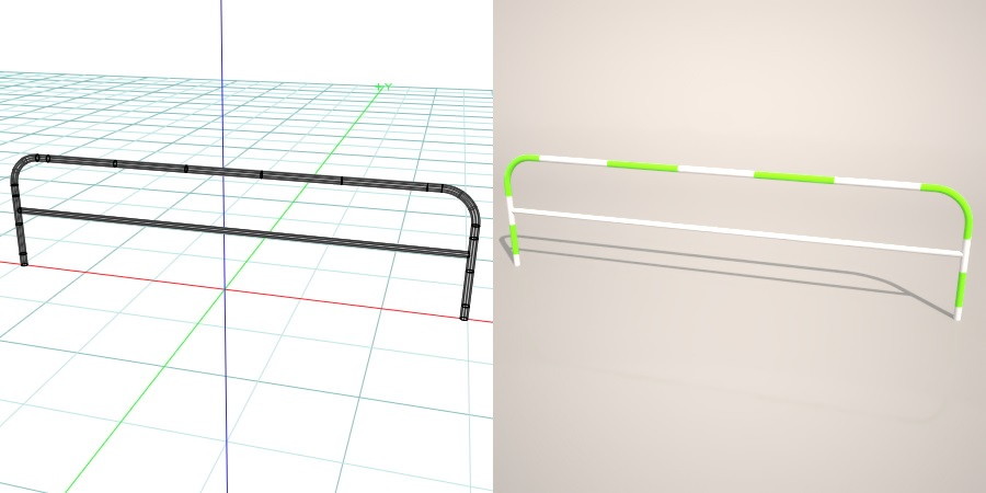 formZ 3D 道路 車両用防護柵 ガードフェンス ガードパイプ road guard pipe fence