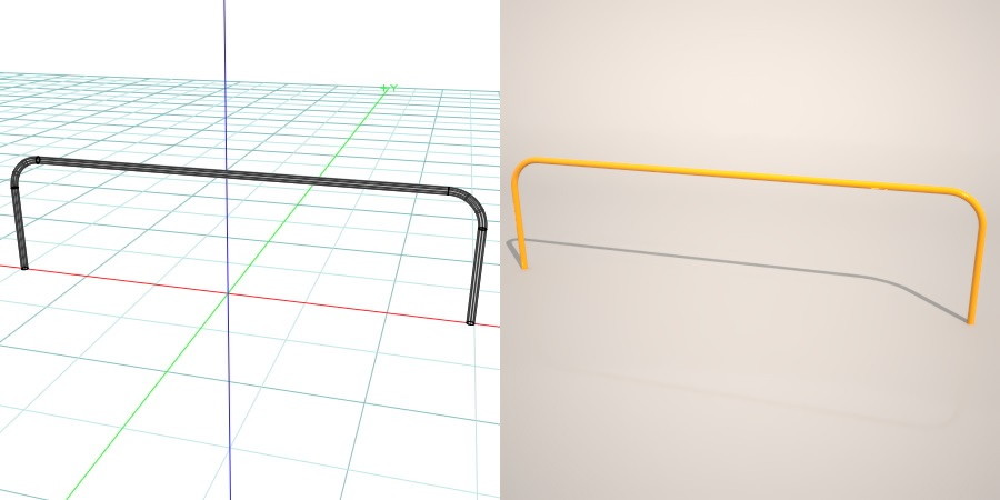 formZ 3D 道路 車両用防護柵 ガードフェンス ガードパイプ road guard pipe fence