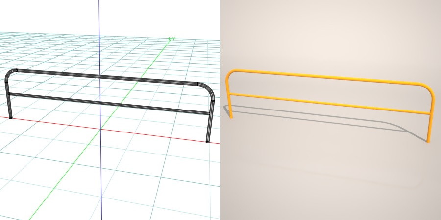 formZ 3D 道路 車両用防護柵 ガードフェンス ガードパイプ road guard pipe fence