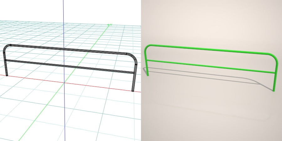 formZ 3D 道路 車両用防護柵 ガードフェンス ガードパイプ road guard pipe fence