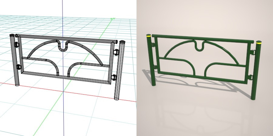 formZ 3D 道路 車両用防護柵 ガードフェンス ガードパイプ road guard pipe fence いちょう イチョウ 銀杏 都道 東京 東京都 tokyo