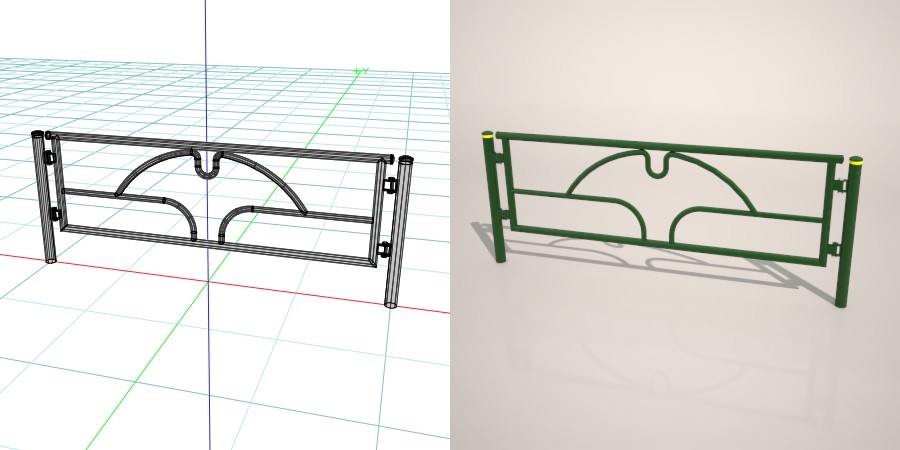 formZ 3D 道路 車両用防護柵 ガードフェンス ガードパイプ road guard pipe fence いちょう イチョウ 銀杏 都道 東京 東京都 tokyo