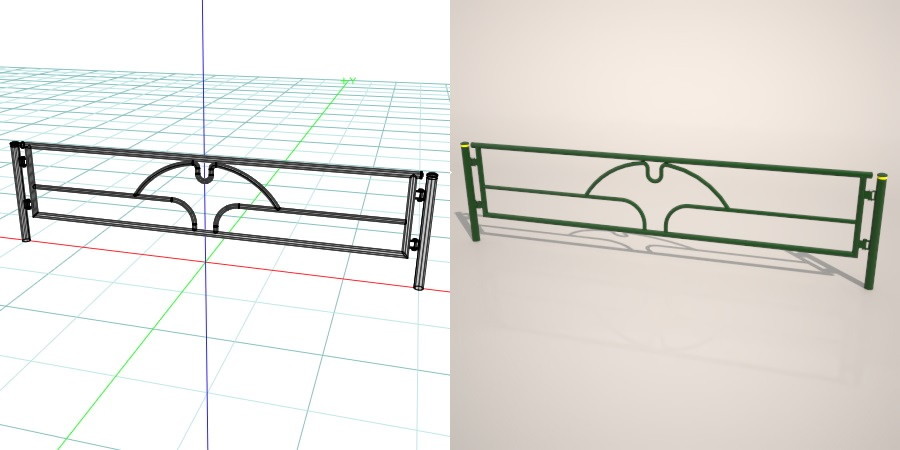 formZ 3D 道路 車両用防護柵 ガードフェンス ガードパイプ road guard pipe fence いちょう イチョウ 銀杏 都道 東京 東京都 tokyo