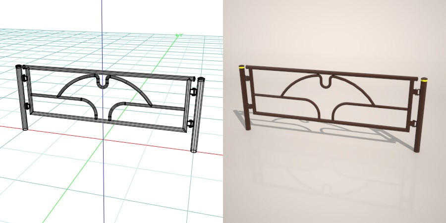 formZ 3D 道路 車両用防護柵 ガードフェンス ガードパイプ road guard pipe fence いちょう イチョウ 銀杏 都道 東京 東京都 tokyo