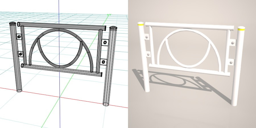 formZ 3D 道路 車両用防護柵 ガードフェンス ガードパイプ road guard pipe fence