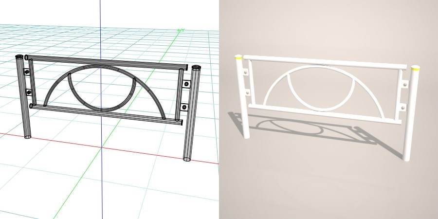 formZ 3D 道路 車両用防護柵 ガードフェンス ガードパイプ road guard pipe fence