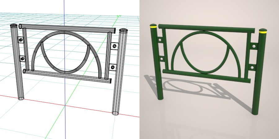 formZ 3D 道路 車両用防護柵 ガードフェンス ガードパイプ road guard pipe fence