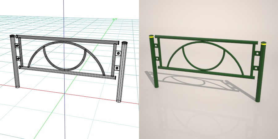 formZ 3D 道路 車両用防護柵 ガードフェンス ガードパイプ road guard pipe fence