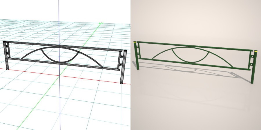 formZ 3D 道路 車両用防護柵 ガードフェンス ガードパイプ road guard pipe fence