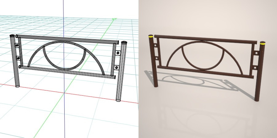 formZ 3D 道路 車両用防護柵 ガードフェンス ガードパイプ road guard pipe fence