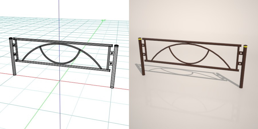 formZ 3D 道路 車両用防護柵 ガードフェンス ガードパイプ road guard pipe fence