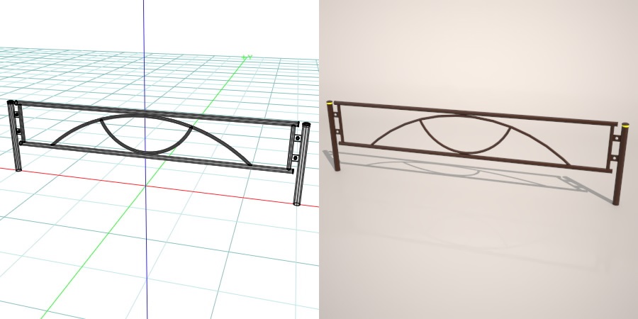formZ 3D 道路 車両用防護柵 ガードフェンス ガードパイプ road guard pipe fence