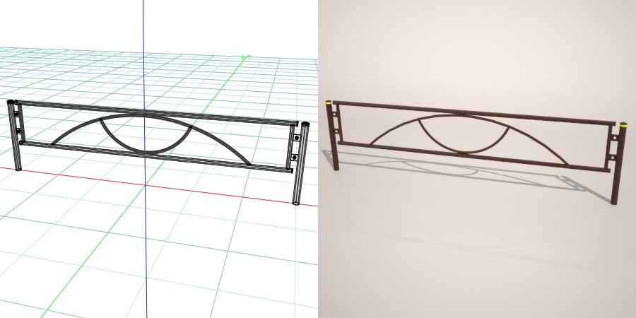 formZ 3D 道路 車両用防護柵 ガードフェンス ガードパイプ road guard pipe fence