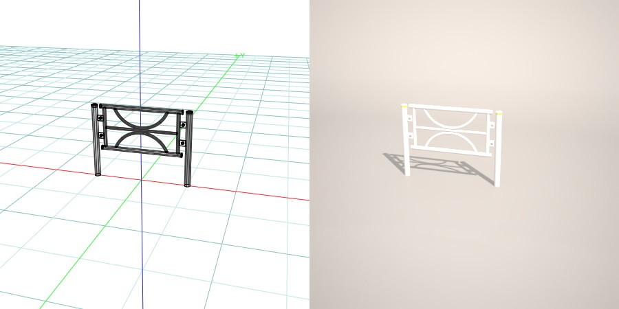 formZ 3D 道路 車両用防護柵 ガードフェンス ガードパイプ road guard pipe fence