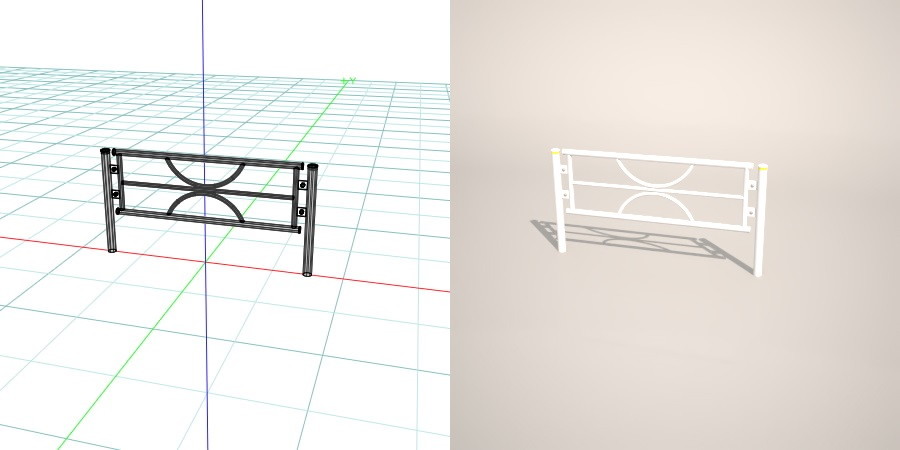 formZ 3D 道路 車両用防護柵 ガードフェンス ガードパイプ road guard pipe fence