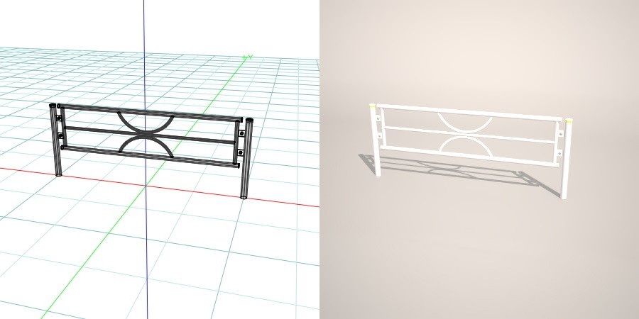 formZ 3D 道路 車両用防護柵 ガードフェンス ガードパイプ road guard pipe fence