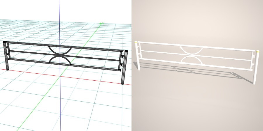 formZ 3D 道路 車両用防護柵 ガードフェンス ガードパイプ road guard pipe fence