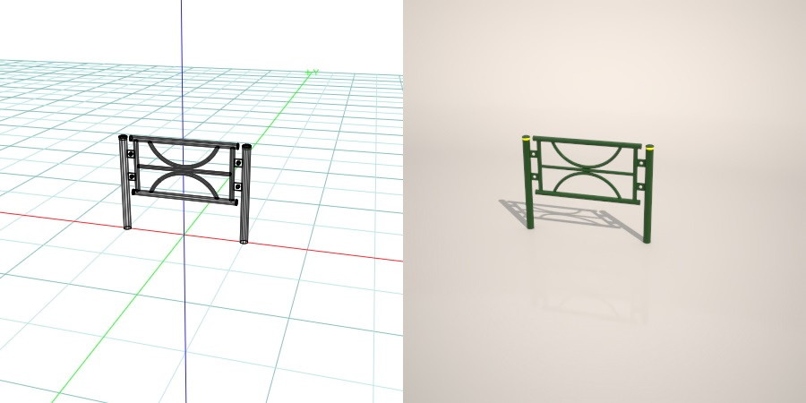 formZ 3D 道路 車両用防護柵 ガードフェンス ガードパイプ road guard pipe fence