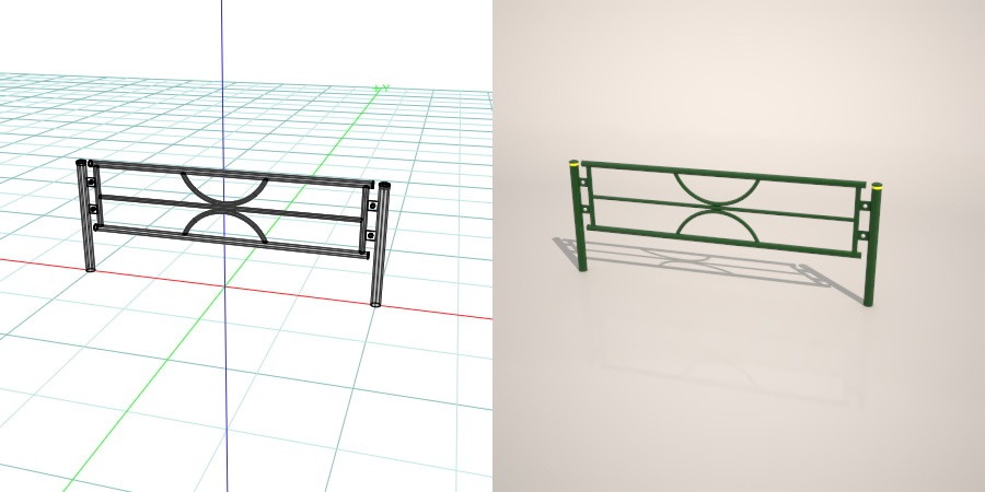 formZ 3D 道路 車両用防護柵 ガードフェンス ガードパイプ road guard pipe fence