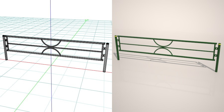 formZ 3D 道路 車両用防護柵 ガードフェンス ガードパイプ road guard pipe fence