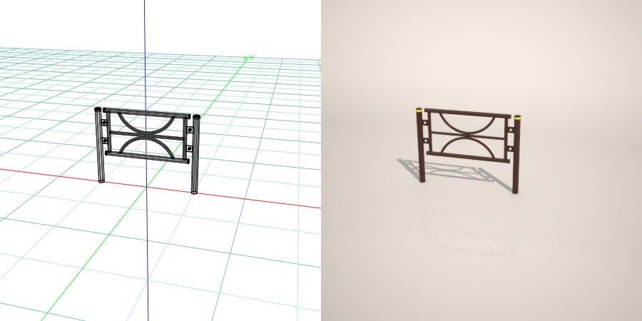 formZ 3D 道路 車両用防護柵 ガードフェンス ガードパイプ road guard pipe fence